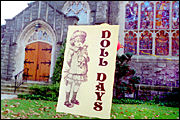 Haddonfield Doll Days church sign